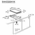 Electrolux 伊萊克斯 EHH3320NVK 29厘米 嵌入式雙頭電磁爐